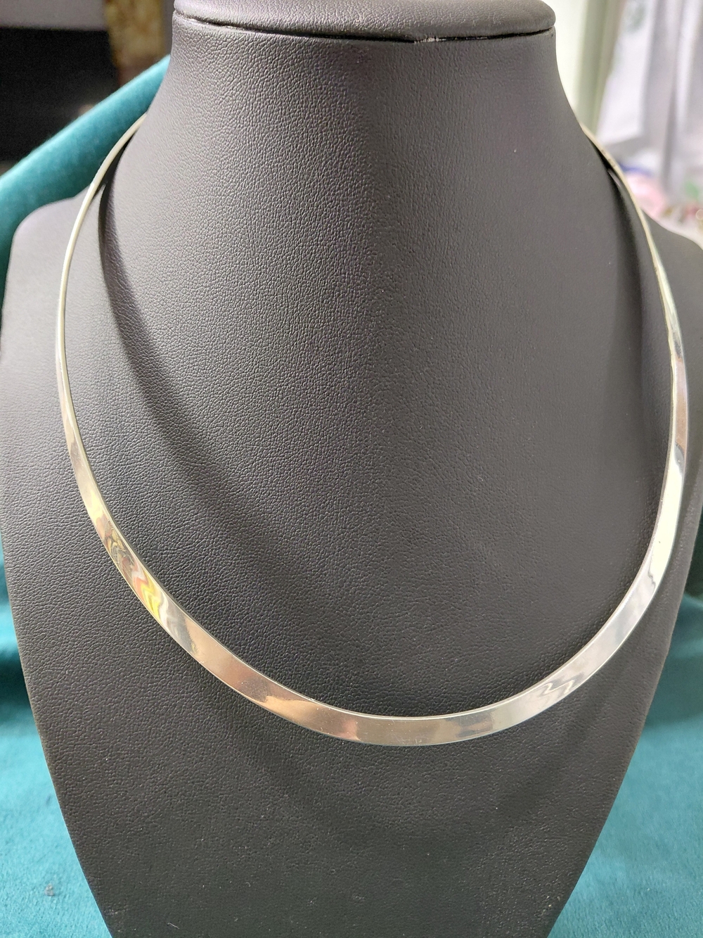 Polished Silver Collar Necklace - Minimalist Choker